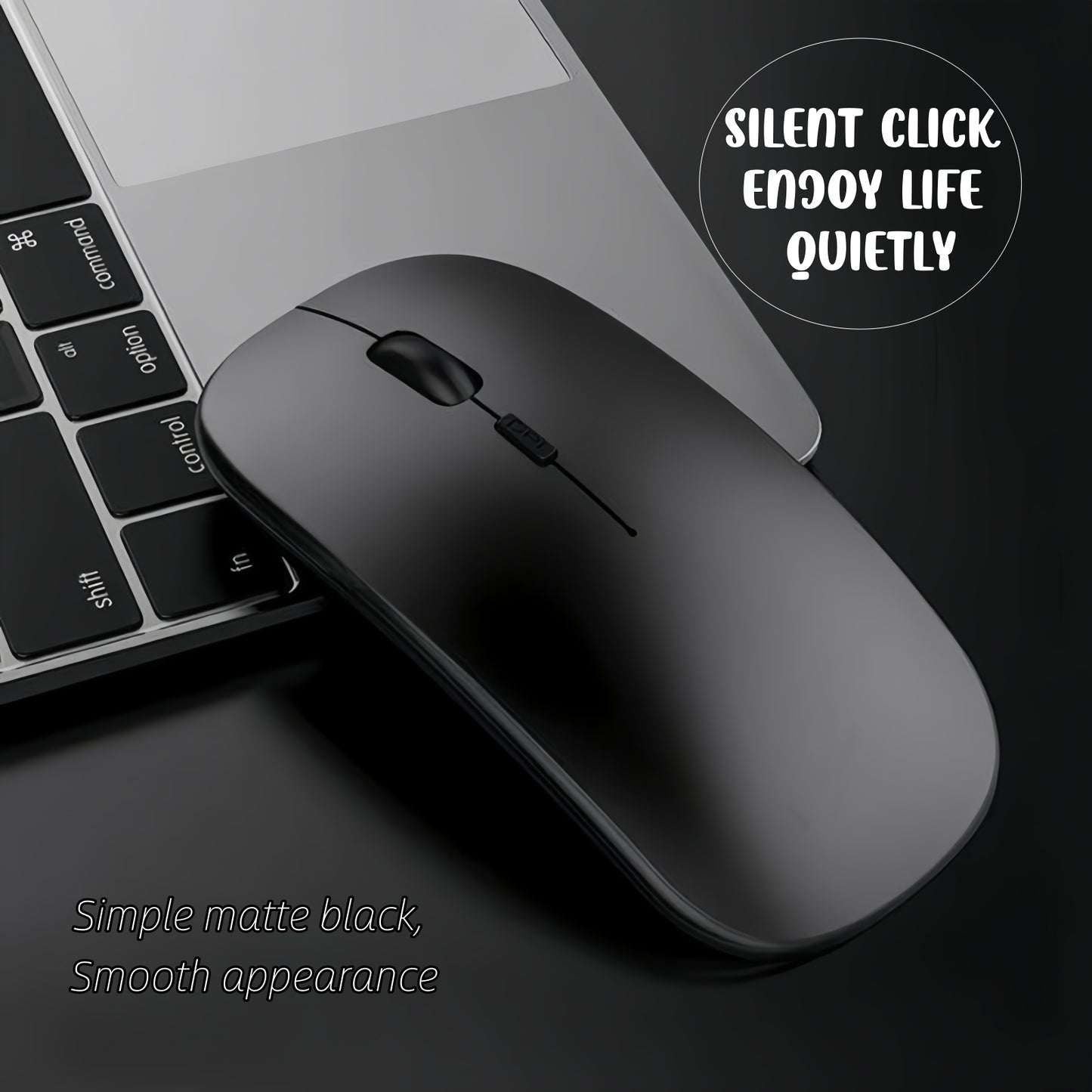 CHERRYBLOSSOMS Wireless Mouse,Smooth Appearance,No Fatigue for Long-Term Use (Black)