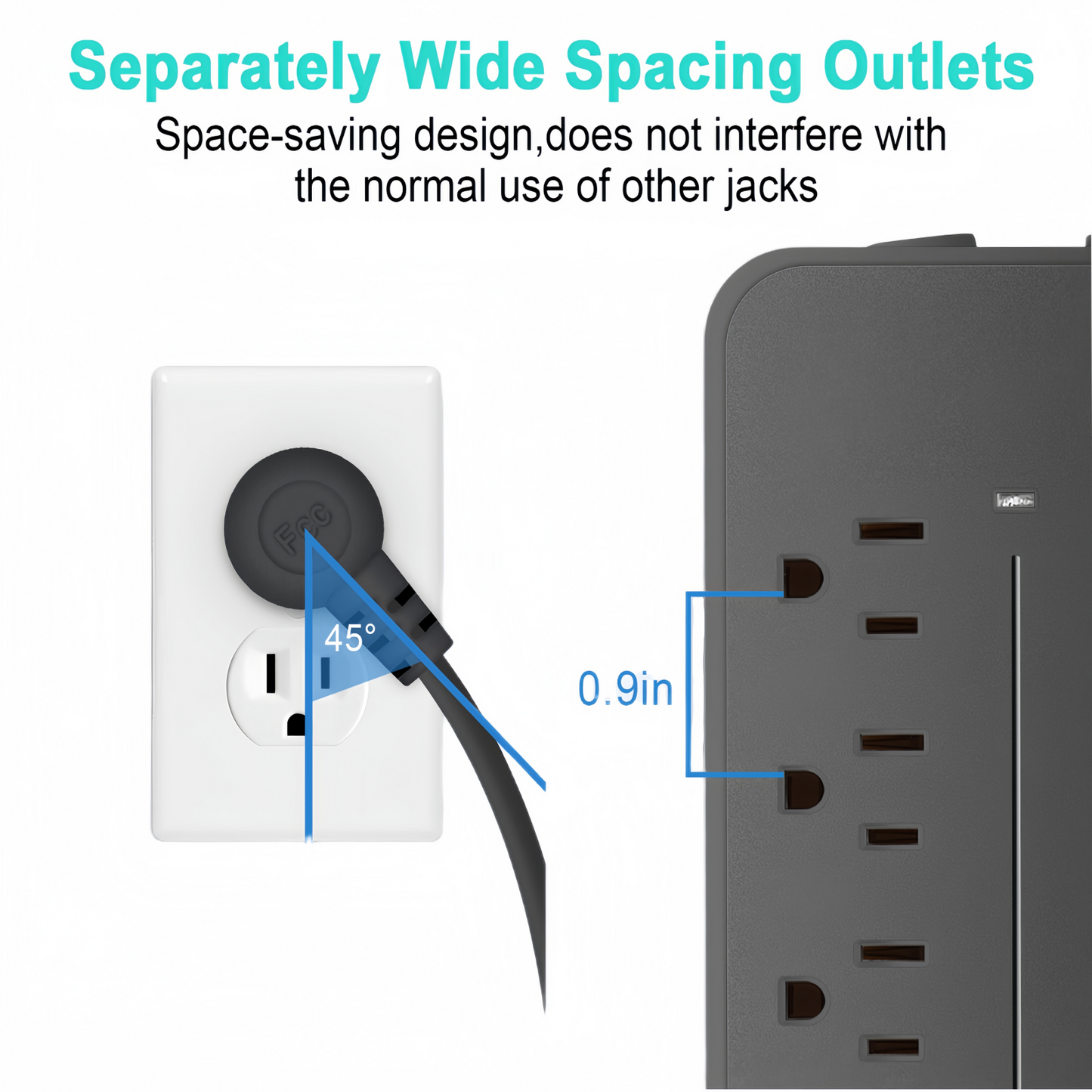 CHERRYBLOSSOMS AC socket, USB socket, Type-c socket three-in-one power strip