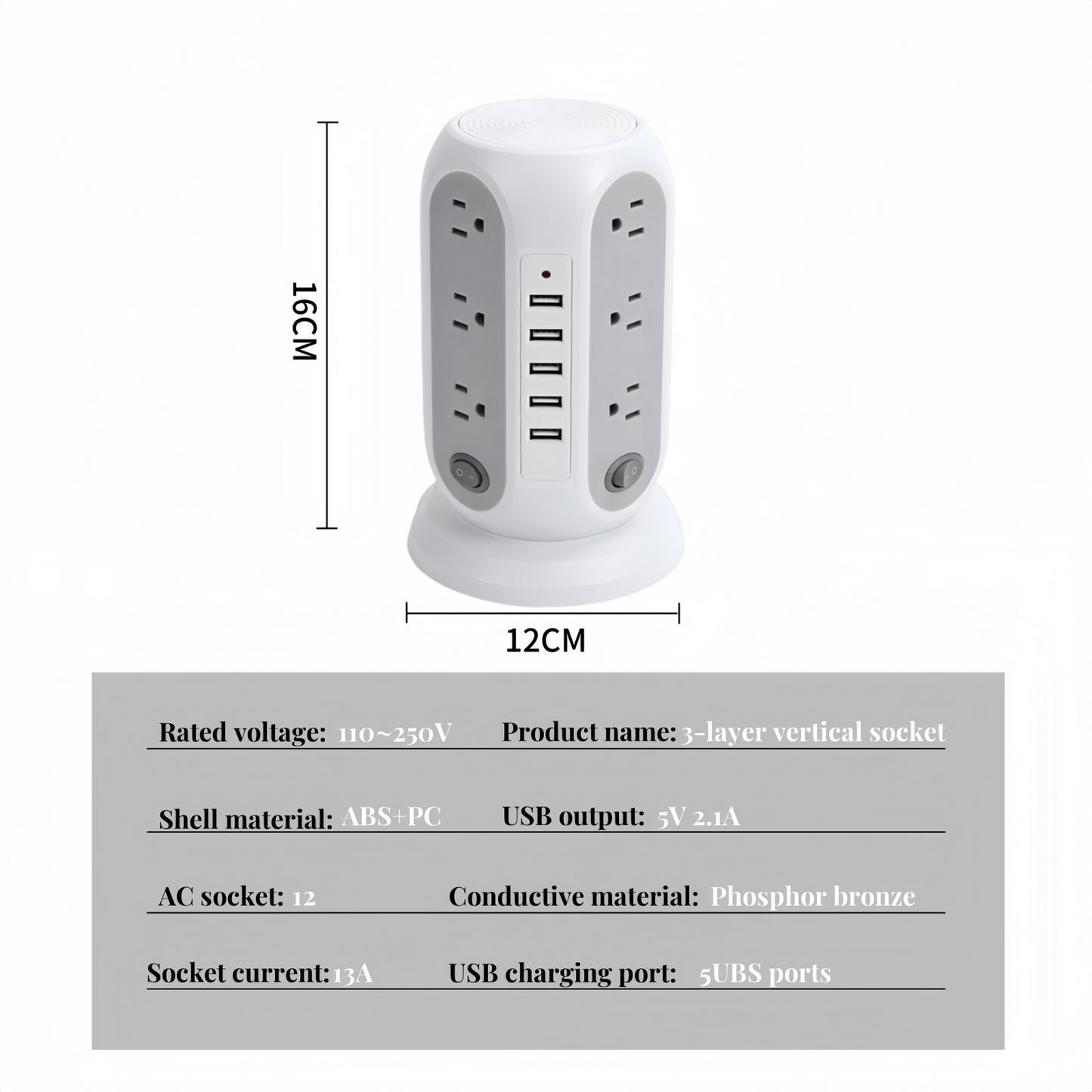 DreamFlower USB fast charging socket overload protection with wire US standard socket